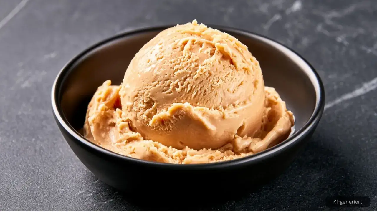 Cremiges Eis in einer Schale, perfekt für alle, die eisbasis selber machen wollen.